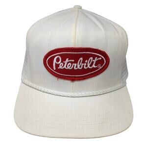 Peterbilt Slideback Rope Trucker Hat White One Size Mesh Back Tonkin